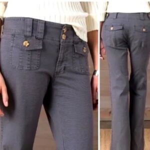 Sundance Women's Black Patch Pocket Pants Twill Cotton Size 16 Straight